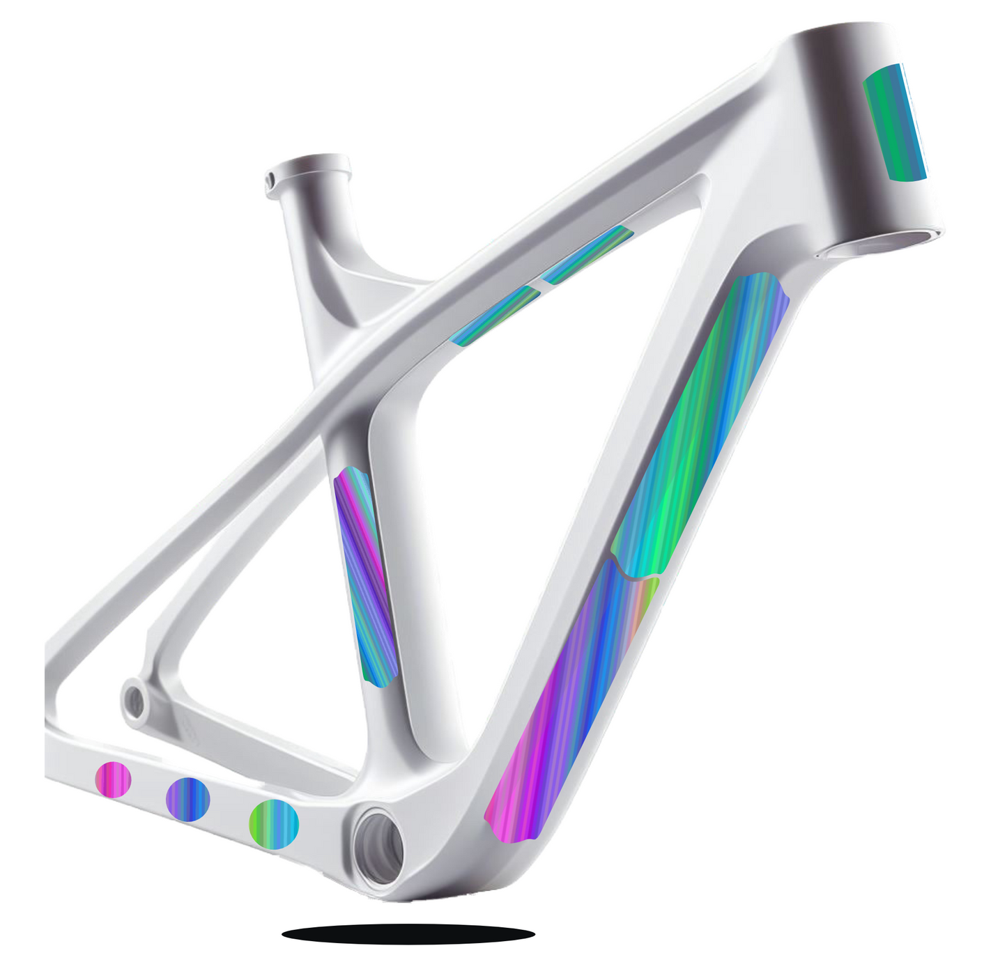 Set Adesivi Protettivi Telaio Bici – Arcobaleno Multicolor – 16 Pezzi Universali per MTB, BMX, Strada B0226