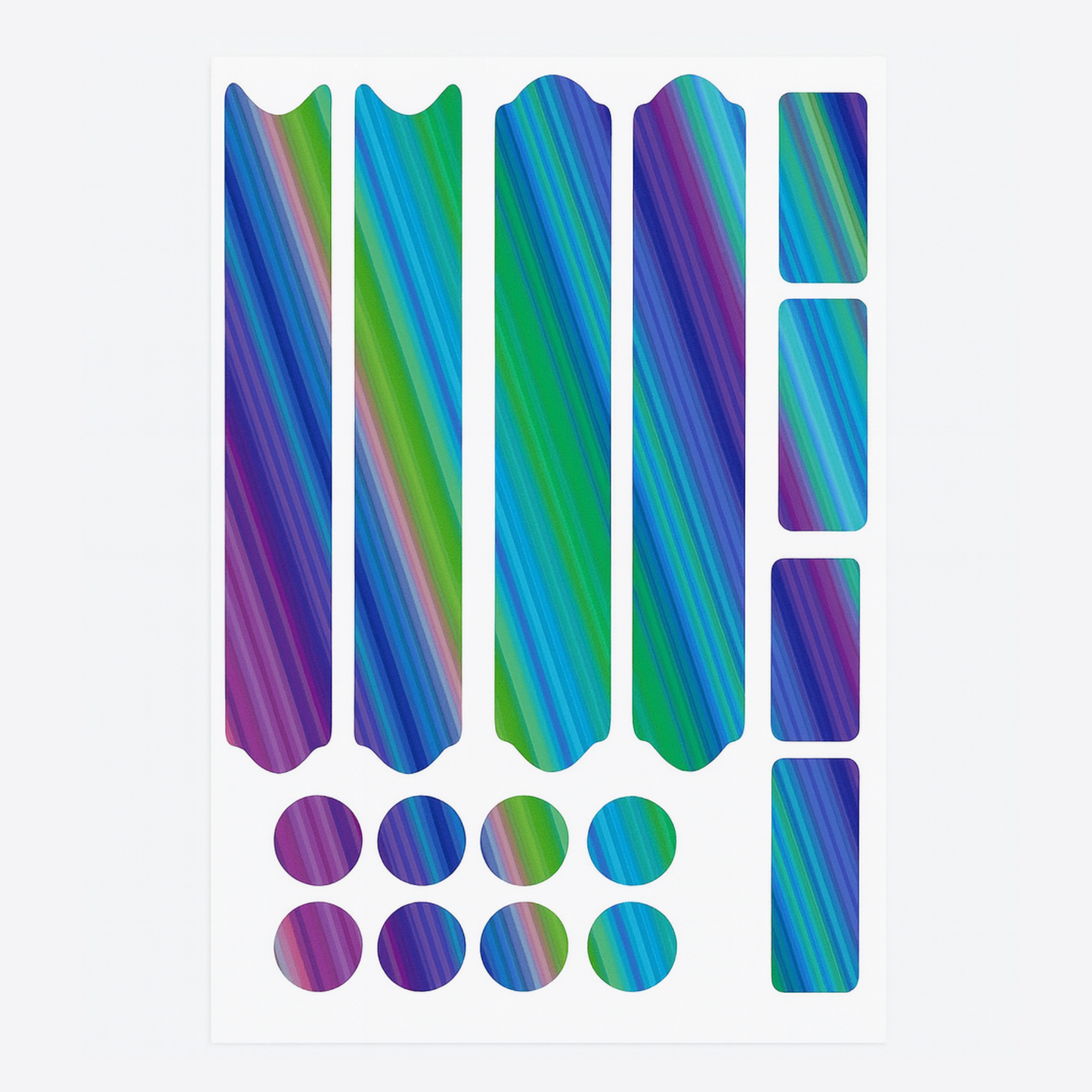 Set Adesivi Protettivi Telaio Bici – Arcobaleno Multicolor – 16 Pezzi Universali per MTB, BMX, Strada B0226