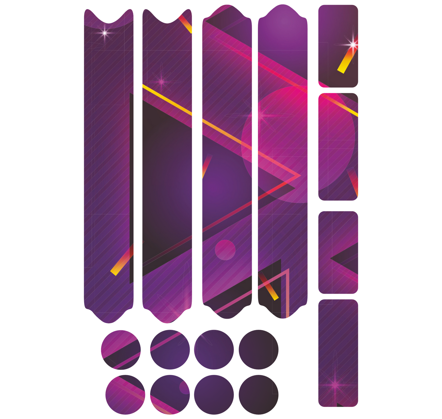 Protezione Telaio Bici Rosa - Kit 16 Adesivi Universali per MTB, BDC e Bici Bimbo B0229