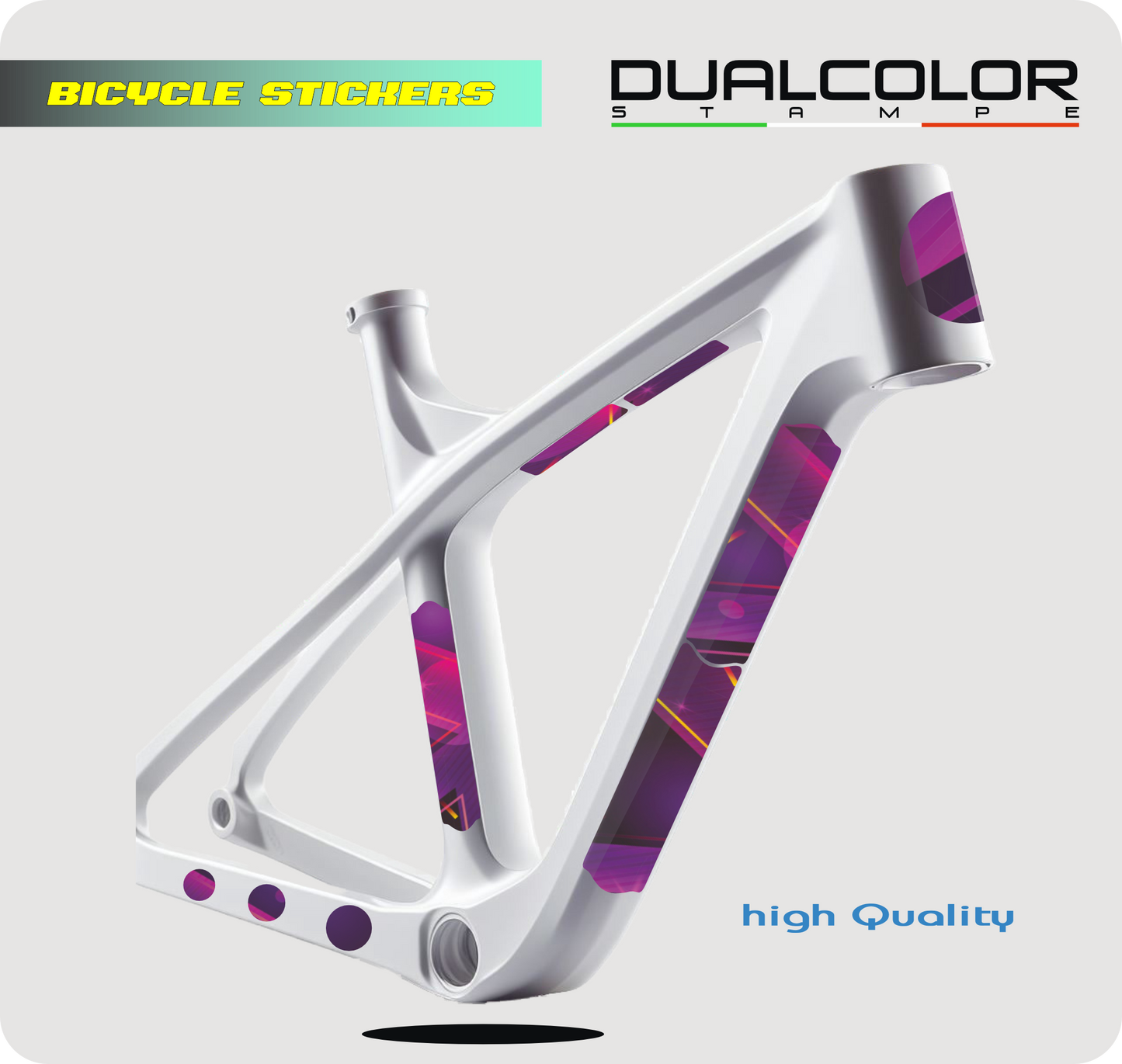 Protezione Telaio Bici Rosa - Kit 16 Adesivi Universali per MTB, BDC e Bici Bimbo B0229