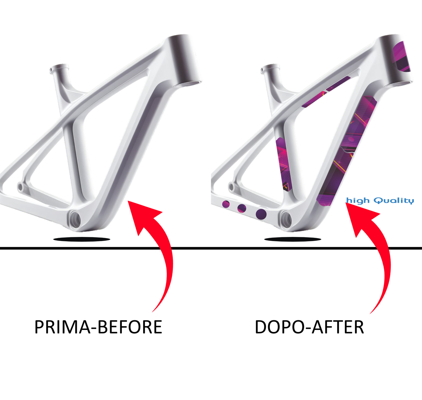 Protezione Telaio Bici Rosa - Kit 16 Adesivi Universali per MTB, BDC e Bici Bimbo B0229