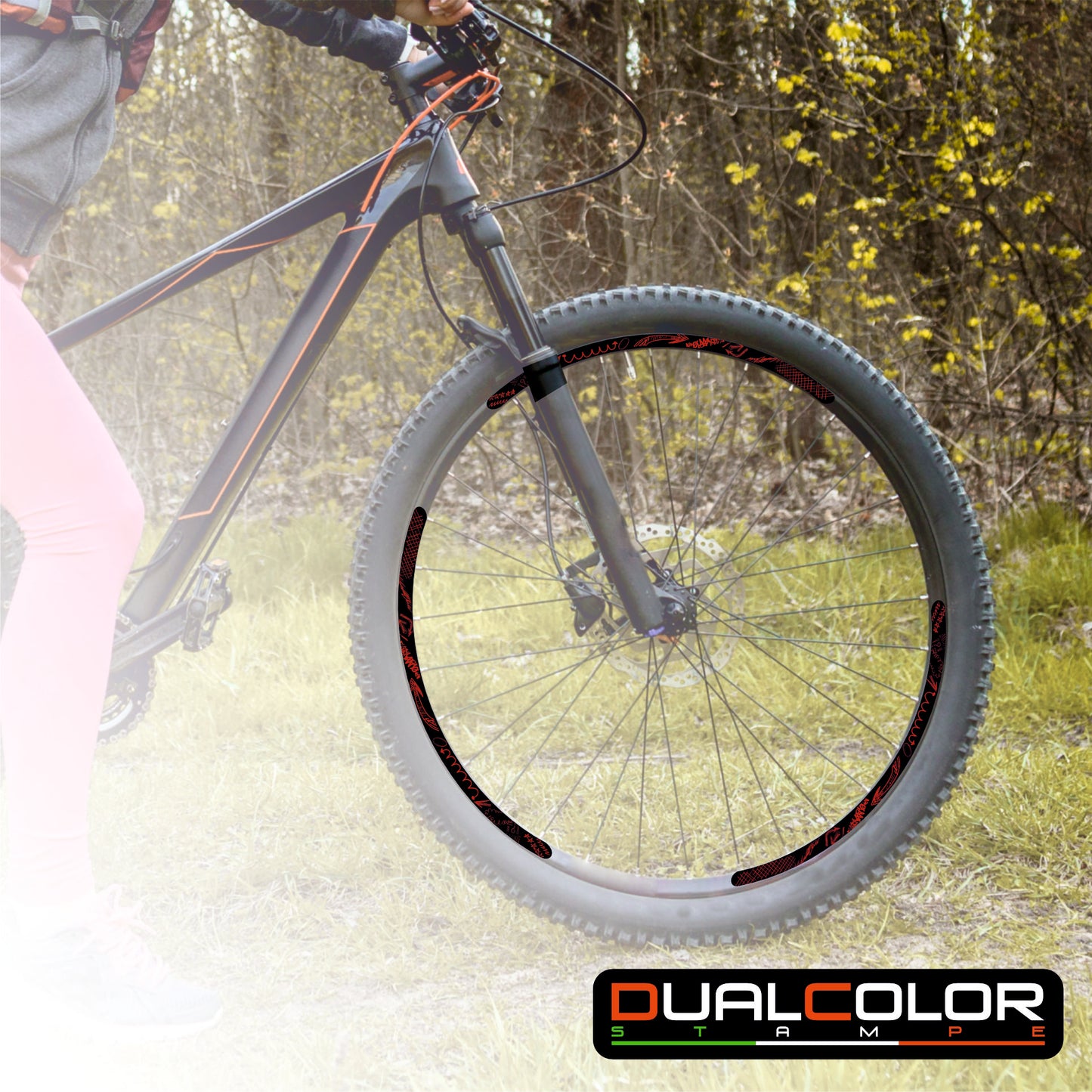 MTB-fietsvelgstickers 26'' - 27,5'' - 28-29'' inch MTB-fietswielstickers MTB-racevelgen COD. B0141