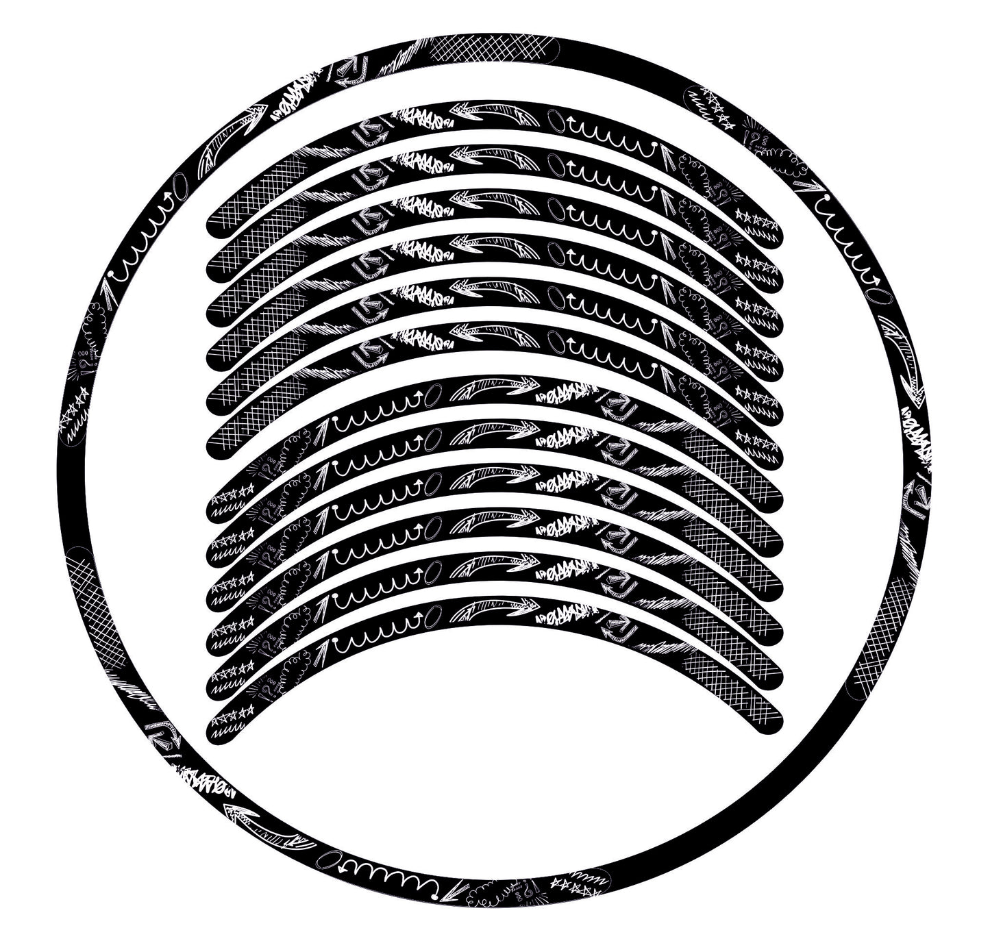 MTB-fietsvelgstickers 26'' - 27,5'' - 28-29'' inch MTB-fietswielstickers MTB-racevelgen COD. B0141