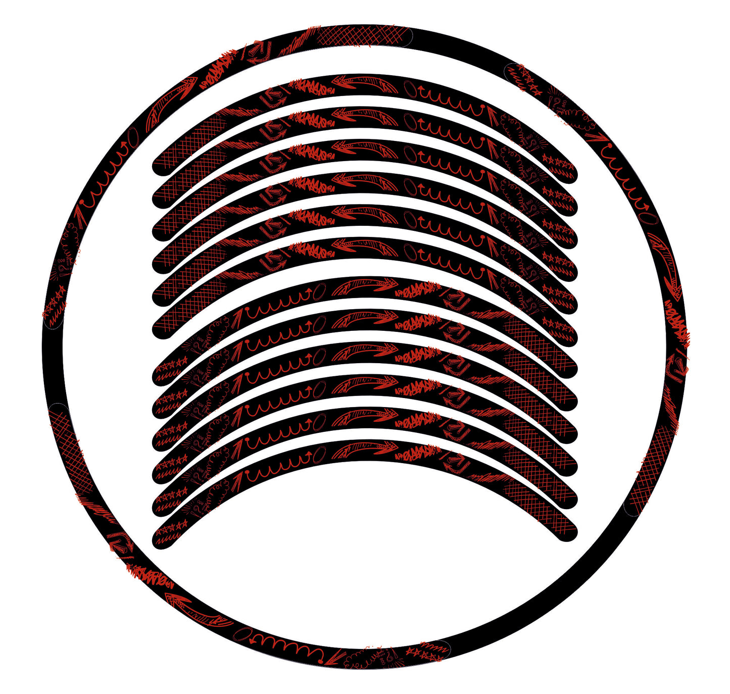 MTB-fietsvelgstickers 26'' - 27,5'' - 28-29'' inch MTB-fietswielstickers MTB-racevelgen COD. B0141