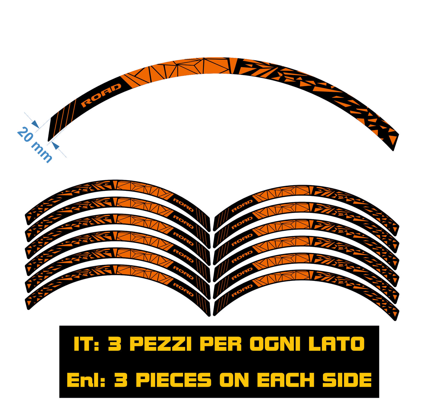 MTB-fietsvelgstickers 26'' - 27,5'' - 28-29'' inch MTB-fietswielstickers MTB-racevelgen COD. B0141