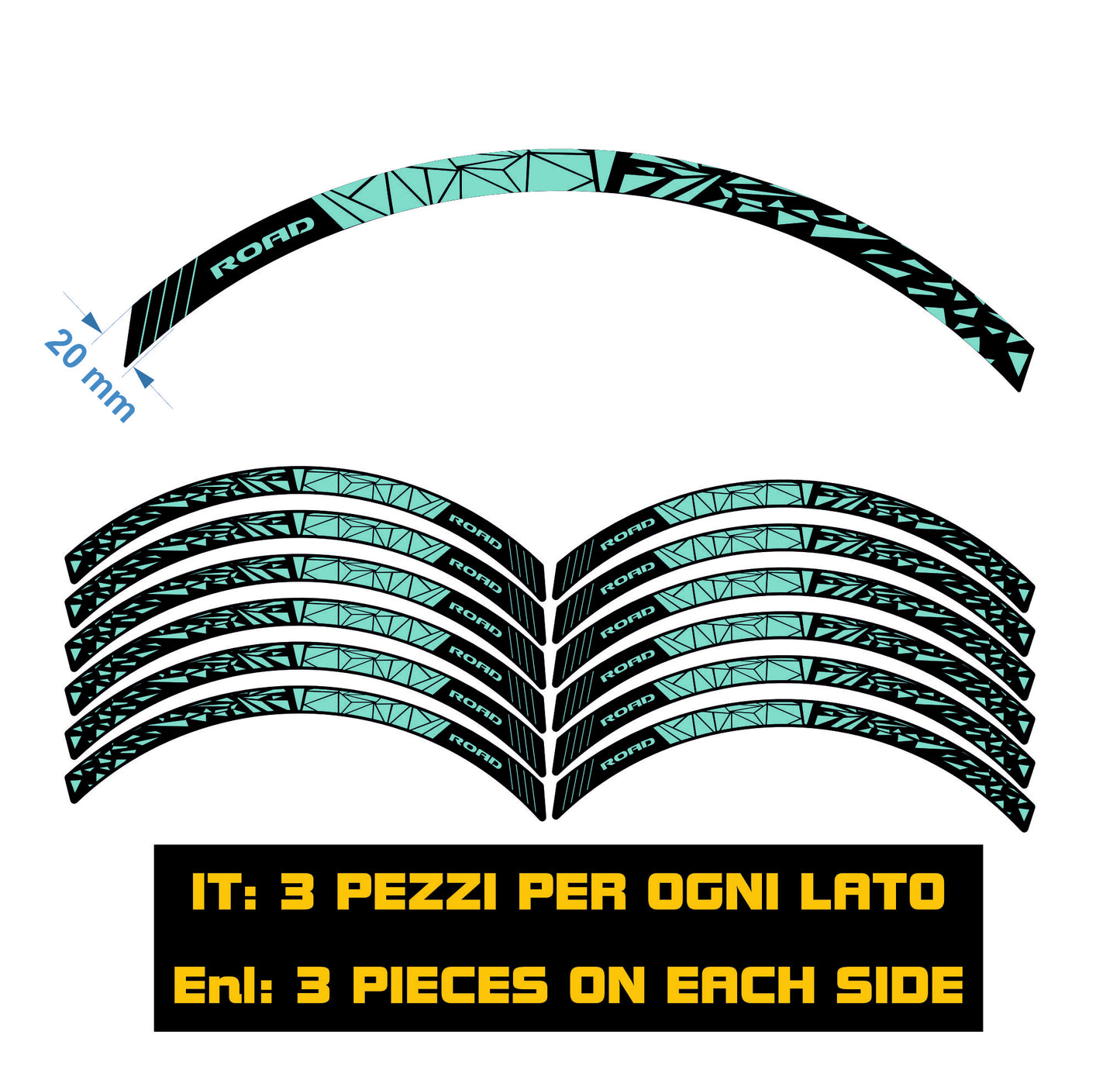 MTB-fietsvelgstickers 26'' - 27,5'' - 28-29'' inch MTB-fietswielstickers MTB-racevelgen COD. B0141