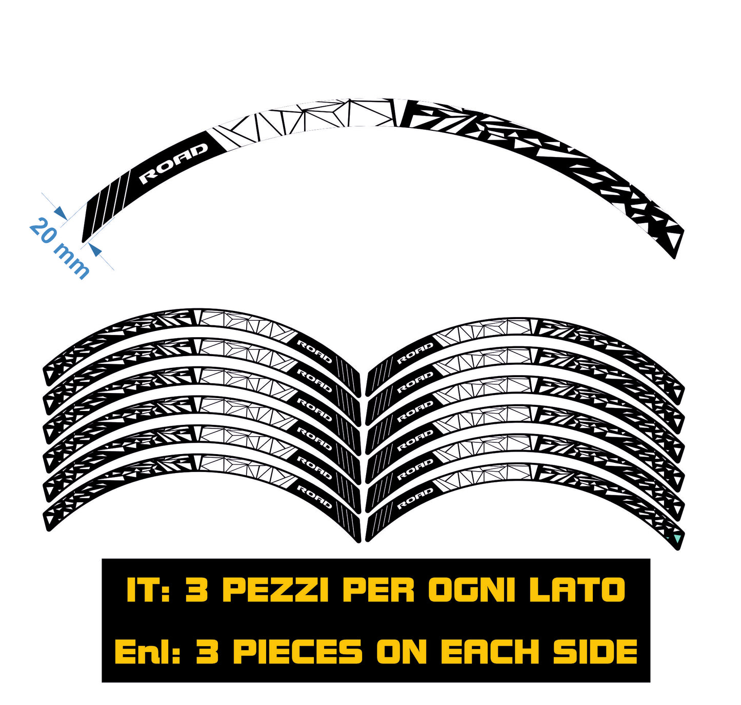 MTB-fietsvelgstickers 26'' - 27,5'' - 28-29'' inch MTB-fietswielstickers MTB-racevelgen COD. B0141