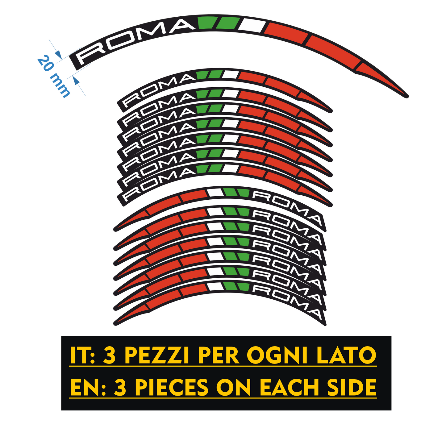 MTB-fietsvelgstickers 26'' - 27,5'' - 28-29'' inch MTB-fietswielstickers MTB-racevelgen COD. B0141