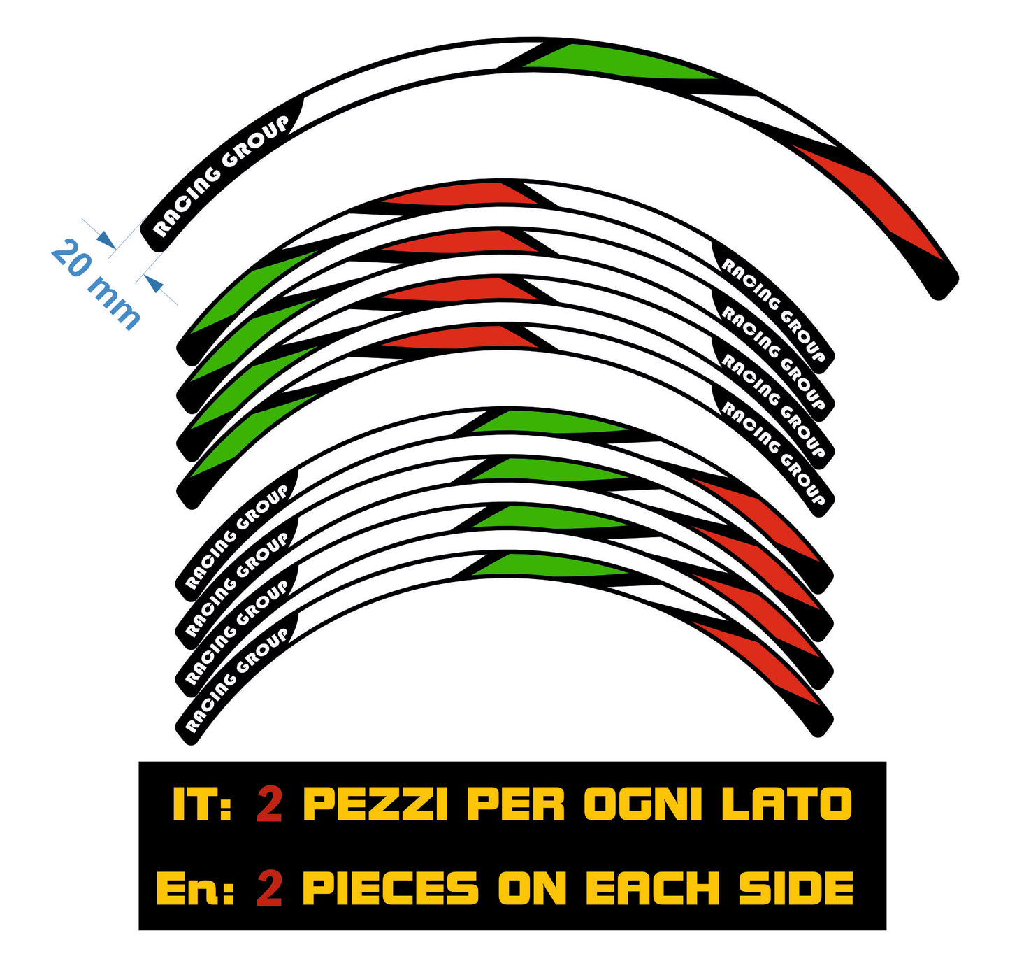 MTB-fietsvelgstickers 26'' - 27,5'' - 28-29'' inch MTB-fietswielstickers MTB-racevelgen COD. B0141