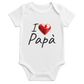 Body neonato con frase I LOVE PAPÀ 0-3 mesi 6-9 mesi | maniche corte