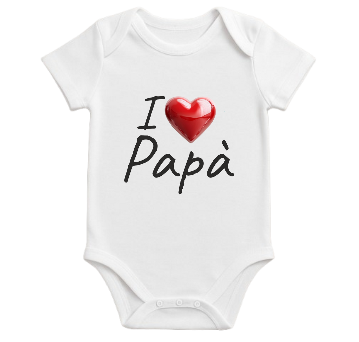 Body neonato con frase I LOVE PAPÀ 0-3 mesi 6-9 mesi | maniche corte