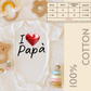 Body neonato con frase I LOVE PAPÀ 0-3 mesi 6-9 mesi | maniche corte