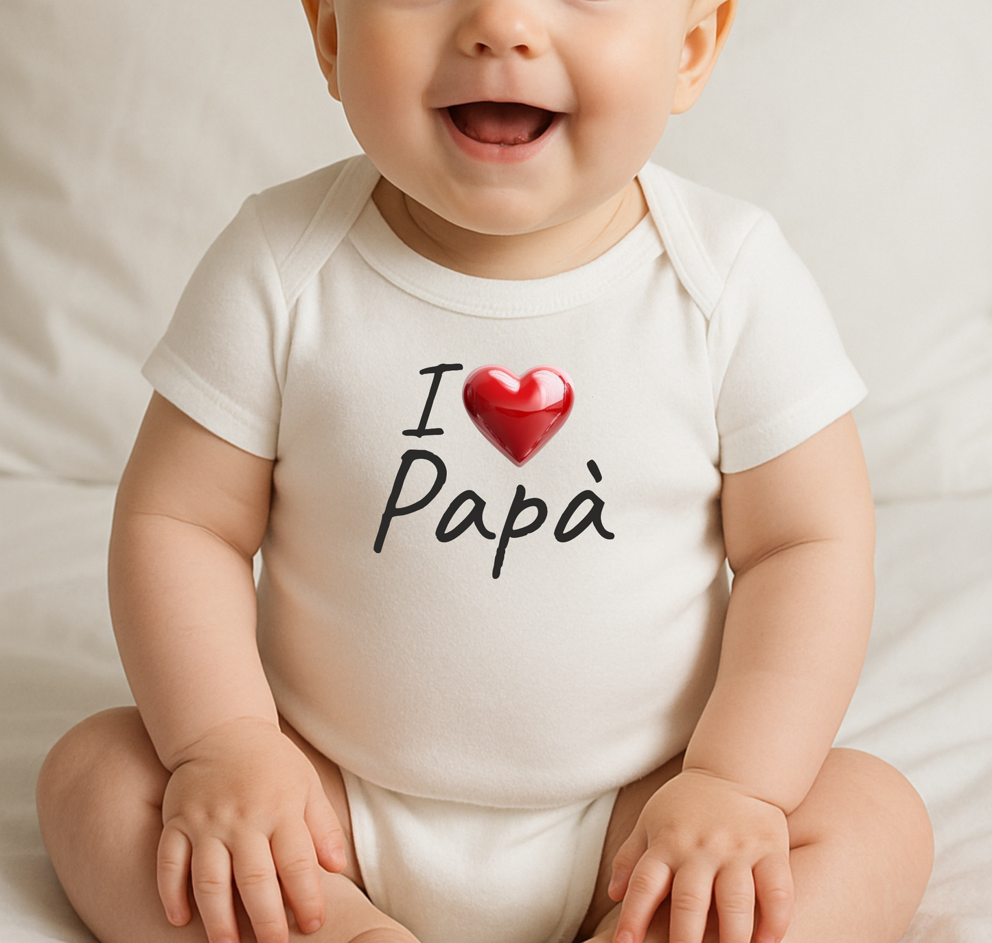 Body neonato con frase I LOVE PAPÀ 0-3 mesi 6-9 mesi | maniche corte
