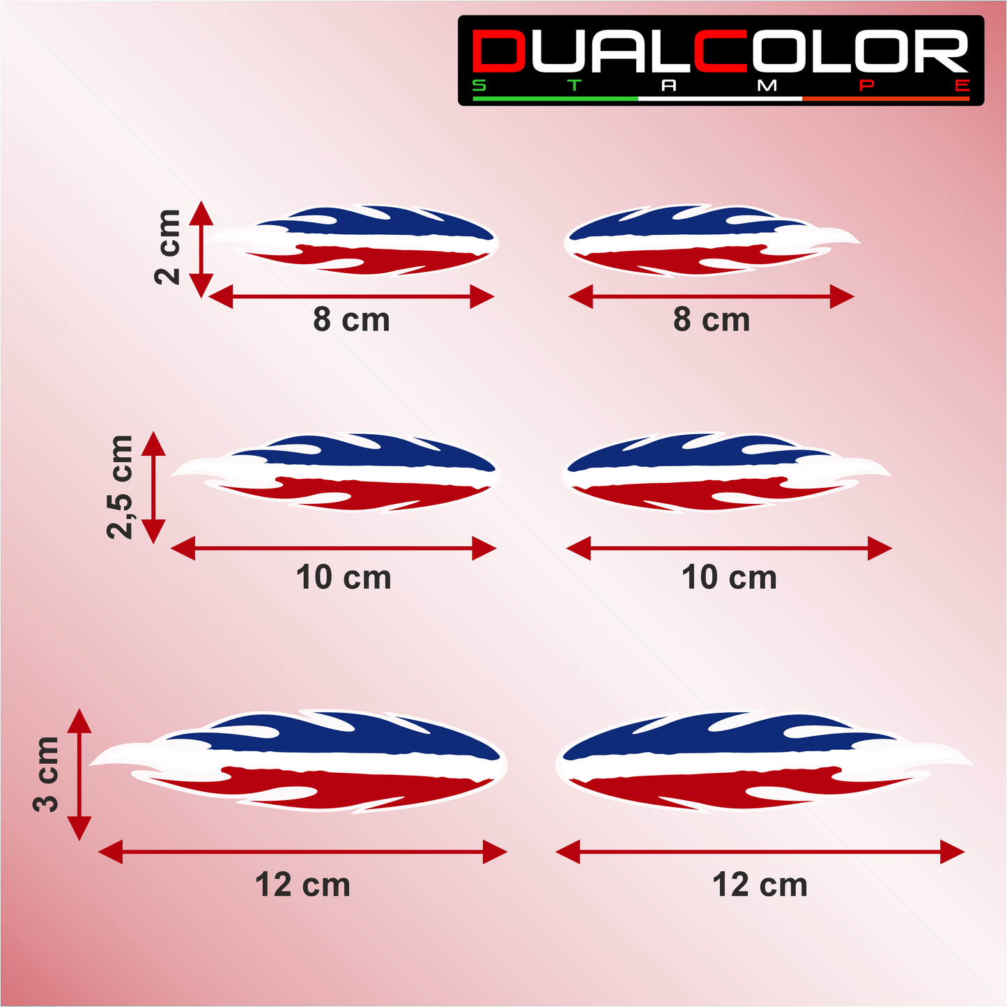 DualColorStampe Adesivi Stickers Bandiera Francese Francia Tuning Sport Racing 6 Unità | Adesivo per Auto Moto Scooter Quad Caschi | Resistenti alla Pioggia e al Sole C0092