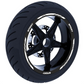 Set di Strisce Cerchi Moto per 2 Ruote da 15" a 19" Pollici | Adesivi Ruote Moto | Adesivi Cerchi Moto Resiste a Pioggia e Sole | Design Racing D0124