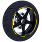 Set di Strisce Cerchi Moto per 2 Ruote da 15" a 19" Pollici | Adesivi Ruote Moto | Adesivi Cerchi Moto Resiste a Pioggia e Sole | Design Racing D0124