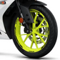 Set di Strisce Cerchi Moto per 2 Ruote da 15" a 19" Pollici | Adesivi Ruote Moto | Adesivi Cerchi Moto Resiste a Pioggia e Sole | Design Racing D0124