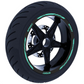 Set di Strisce Cerchi Moto per 2 Ruote da 15" a 19" Pollici | Adesivi Ruote Moto | Adesivi Cerchi Moto Resiste a Pioggia e Sole | Design Racing D0124