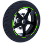 Set di Strisce Cerchi Moto per 2 Ruote da 15" a 19" Pollici | Adesivi Ruote Moto | Adesivi Cerchi Moto Resiste a Pioggia e Sole | Design Racing D0124