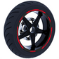 Set di Strisce Cerchi Moto per 2 Ruote da 15" a 19" Pollici | Adesivi Ruote Moto | Adesivi Cerchi Moto Resiste a Pioggia e Sole | Design Racing D0124