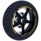 Set di Strisce Cerchi Moto per 2 Ruote da 15" a 19" Pollici | Adesivi Ruote Moto | Adesivi Cerchi Moto Resiste a Pioggia e Sole | Design Racing D0124