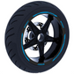 Set di Strisce Cerchi Moto per 2 Ruote da 15" a 19" Pollici | Adesivi Ruote Moto | Adesivi Cerchi Moto Resiste a Pioggia e Sole | Design Racing D0124