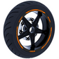 Set di Strisce Cerchi Moto per 2 Ruote da 15" a 19" Pollici | Adesivi Ruote Moto | Adesivi Cerchi Moto Resiste a Pioggia e Sole | Design Racing D0124