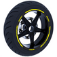 Set di Strisce Cerchi Moto per 2 Ruote da 15" a 19" Pollici | Adesivi Ruote Moto | Adesivi Cerchi Moto Resiste a Pioggia e Sole | Design Racing D0124