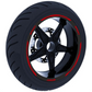 Set di Strisce Cerchi Moto per 2 Ruote da 15" a 19" Pollici | Adesivi Ruote Moto | Adesivi Cerchi Moto Resiste a Pioggia e Sole | Design Racing D0124