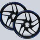 Strisce Adesive Cerchi Moto 17 Pollici – Set per 2 Ruote – Design Racing Bianco Blu e Nero – Resistenti a Pioggia e Sole – Adesivi Ruote Moto Lucidi – Modello D0138