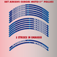 Strisce Adesive Cerchi Moto 17 Pollici – Set per 2 Ruote – Design Racing Bianco Blu e Nero – Resistenti a Pioggia e Sole – Adesivi Ruote Moto Lucidi – Modello D0138