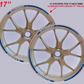 Strisce Adesive Cerchi Moto 17 Pollici – Set per 2 Ruote – Design Racing Bianco Blu e Nero – Resistenti a Pioggia e Sole – Adesivi Ruote Moto Lucidi – Modello D0138