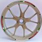 Strisce Adesive Cerchi Moto 17 Pollici  BANDIERA ITALIANA – Set per 2 Ruote – Design Racing Bianco Blu e Nero – Resistenti a Pioggia e Sole – Adesivi Ruote Moto Lucidi – Modello D0139
