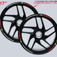 Strisce Adesive Cerchi Moto 17 Pollici  BANDIERA ITALIANA – Set per 2 Ruote – Design Racing Bianco Blu e Nero – Resistenti a Pioggia e Sole – Adesivi Ruote Moto Lucidi – Modello D0139