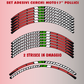 Strisce Adesive Cerchi Moto 17 Pollici  BANDIERA ITALIANA – Set per 2 Ruote – Design Racing Bianco Blu e Nero – Resistenti a Pioggia e Sole – Adesivi Ruote Moto Lucidi – Modello D0139