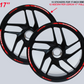 Adesivi Cerchi Moto 17 Pollici – Set 2 Ruote – Design Racing Nero, Rosso e Bianco – Resistenti a Sole e Pioggia – Adesivi Lucidi Ruote Moto D0141
