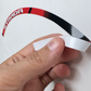 Adesivi Cerchi Moto 17 Pollici – Set 2 Ruote – Design Racing Nero, Rosso e Bianco – Resistenti a Sole e Pioggia – Adesivi Lucidi Ruote Moto D0141