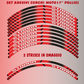 Adesivi Cerchi Moto 17 Pollici – Set 2 Ruote – Design Racing Nero, Rosso e Bianco – Resistenti a Sole e Pioggia – Adesivi Lucidi Ruote Moto D0141