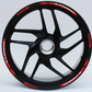 Adesivi Cerchi Moto 17 Pollici – Set 2 Ruote – Design Racing Nero, Rosso e Bianco – Resistenti a Sole e Pioggia – Adesivi Lucidi Ruote Moto D0141