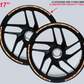 Adesivi Cerchi Moto 17 Pollici – Set 2 Ruote – Design Racing Effetto ruggine  – Resistenti a Sole e Pioggia – Adesivi Lucidi Ruote Moto D0142