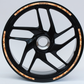 Adesivi Cerchi Moto 17 Pollici – Set 2 Ruote – Design Racing Effetto ruggine  – Resistenti a Sole e Pioggia – Adesivi Lucidi Ruote Moto D0142
