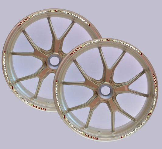 Adesivi Cerchi Moto 17 Pollici – Set 2 Ruote – Design Racing Effetto militare – Resistenti a Sole e Pioggia – rims Adesivi Lucidi Ruote Moto D0144