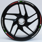 Adesivi Cerchi Moto 17 Pollici – Kit per 2 Ruote BANDIERA ITALIANA– stickers rims Lucidi Resistenti a Sole e Pioggia – Decorazioni per Cerchioni Moto D0145