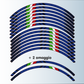 Confezione Adesivi Set Completo di Cerchi Strisce per Moto per 2 Ruote da 17'' pollici strips Design Sportivo D0147 NERO BLU