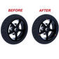 Confezione Adesivi Set Completo di Cerchi Strisce per Moto per 2 Ruote da 17'' pollici strips Design Sportivo D0147 NERO BLU