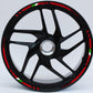 Adesivi Moto Cerchi 17" DualColorStampe – Strisce Rosse e Nere Sport per 2 Ruote – Facili da Applicare, Resistenti D0149