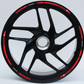 Set Completo Adesivi Strisce Cerchi Ruote Moto 17 Pollici Stripes + interno cerchi Filetto Cerchioni Gomme Race Sport Decal Racing Stickers Strips Universale D0151
