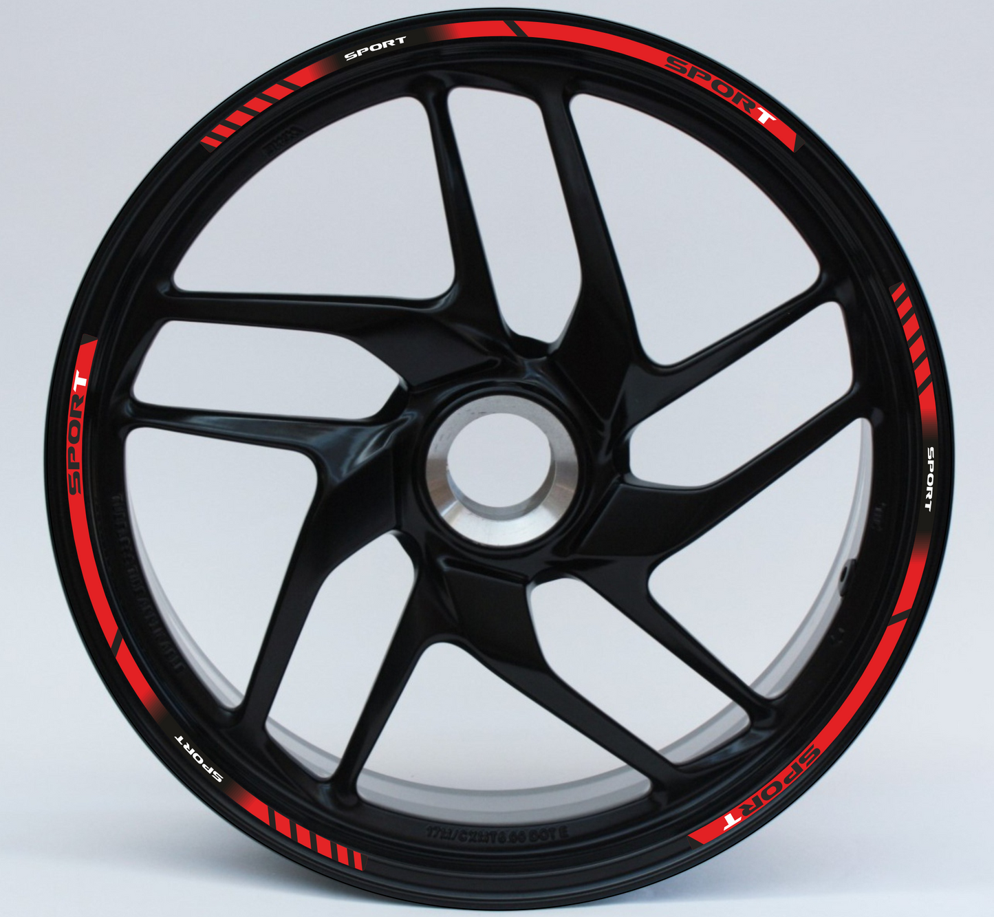 Set Completo Adesivi Strisce Cerchi Ruote Moto 17 Pollici Stripes + interno cerchi Filetto Cerchioni Gomme Race Sport Decal Racing Stickers Strips Universale D0151