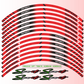 Set Completo Adesivi Strisce Cerchi Ruote Moto 17 Pollici Stripes + interno cerchi Filetto Cerchioni Gomme Race Sport Decal Racing Stickers Strips Universale D0151