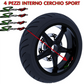 Set Completo Adesivi Strisce Cerchi Ruote Moto 17 Pollici Stripes + interno cerchi Filetto Cerchioni Gomme Race Sport Decal Racing Stickers Strips Universale D0151